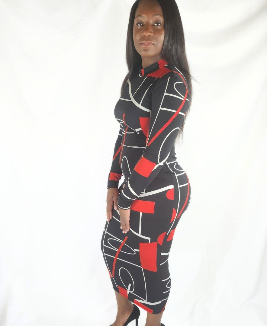 Black & Red Maxi Dress