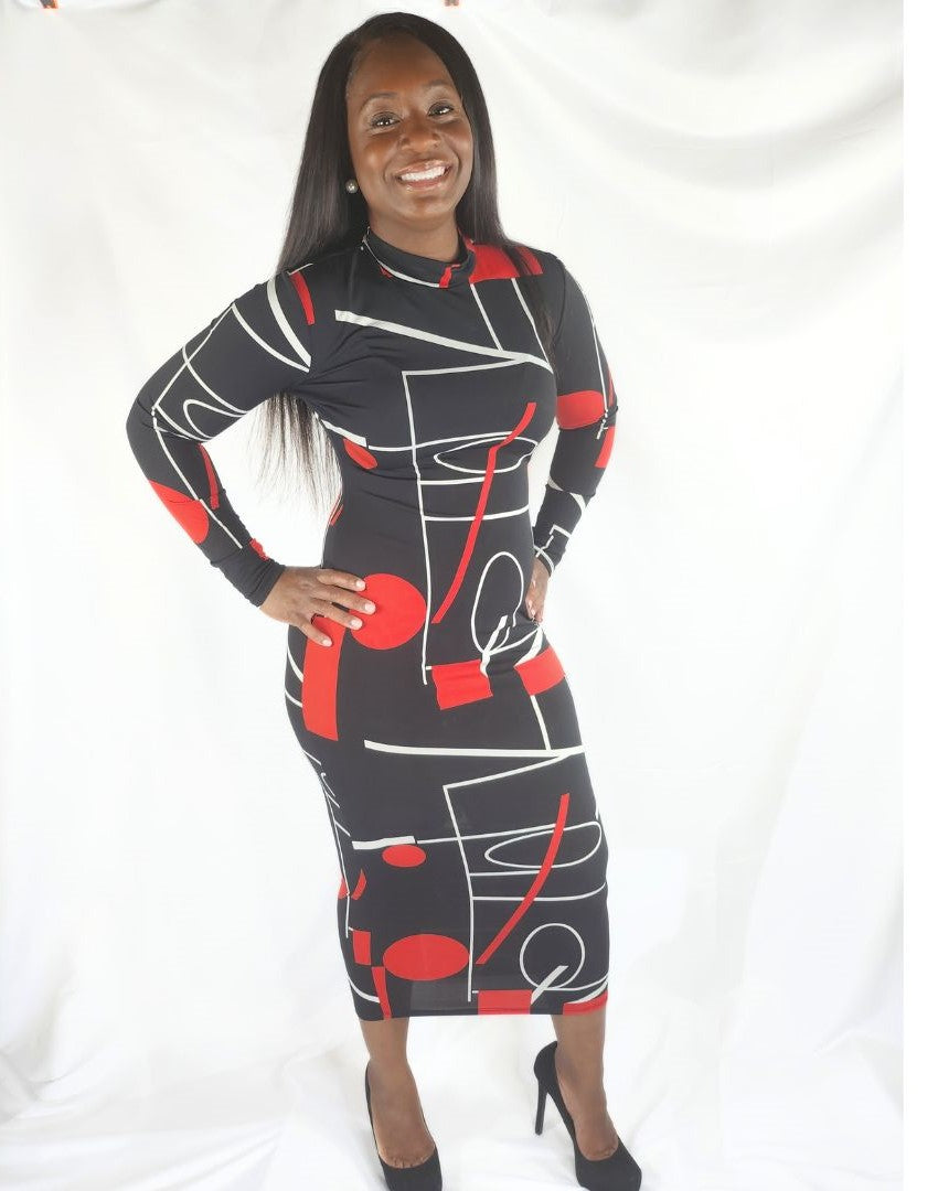 Black & Red Maxi Dress