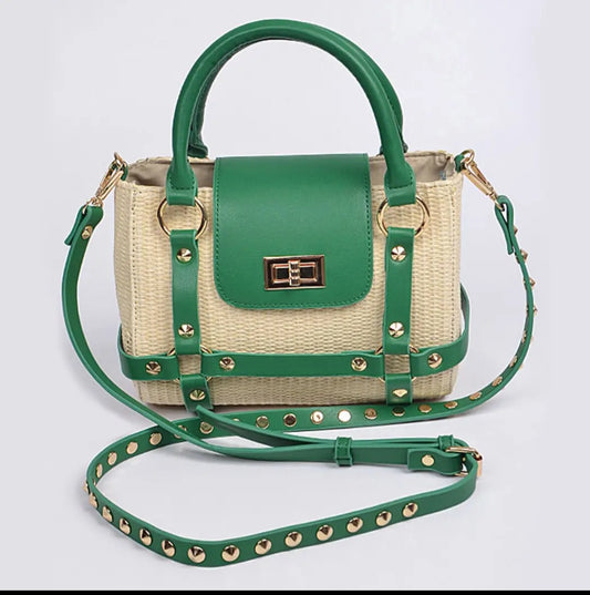 Straw Studded Clutch