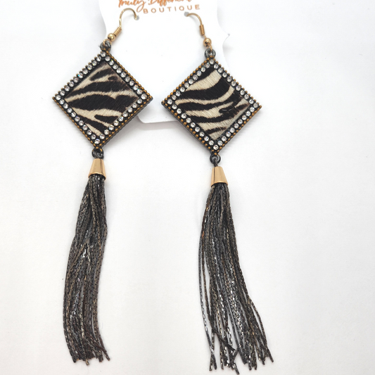 Zebra studded earrings