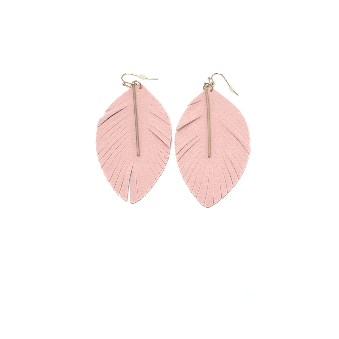 Pink Leaf Earrings