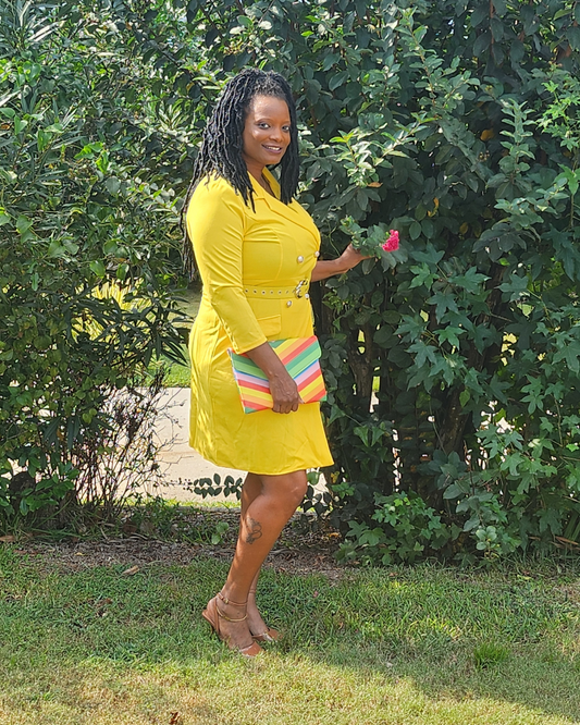 Yellow Pleated Dress