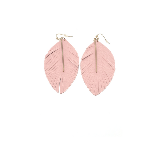 Pink Leaf Earrings